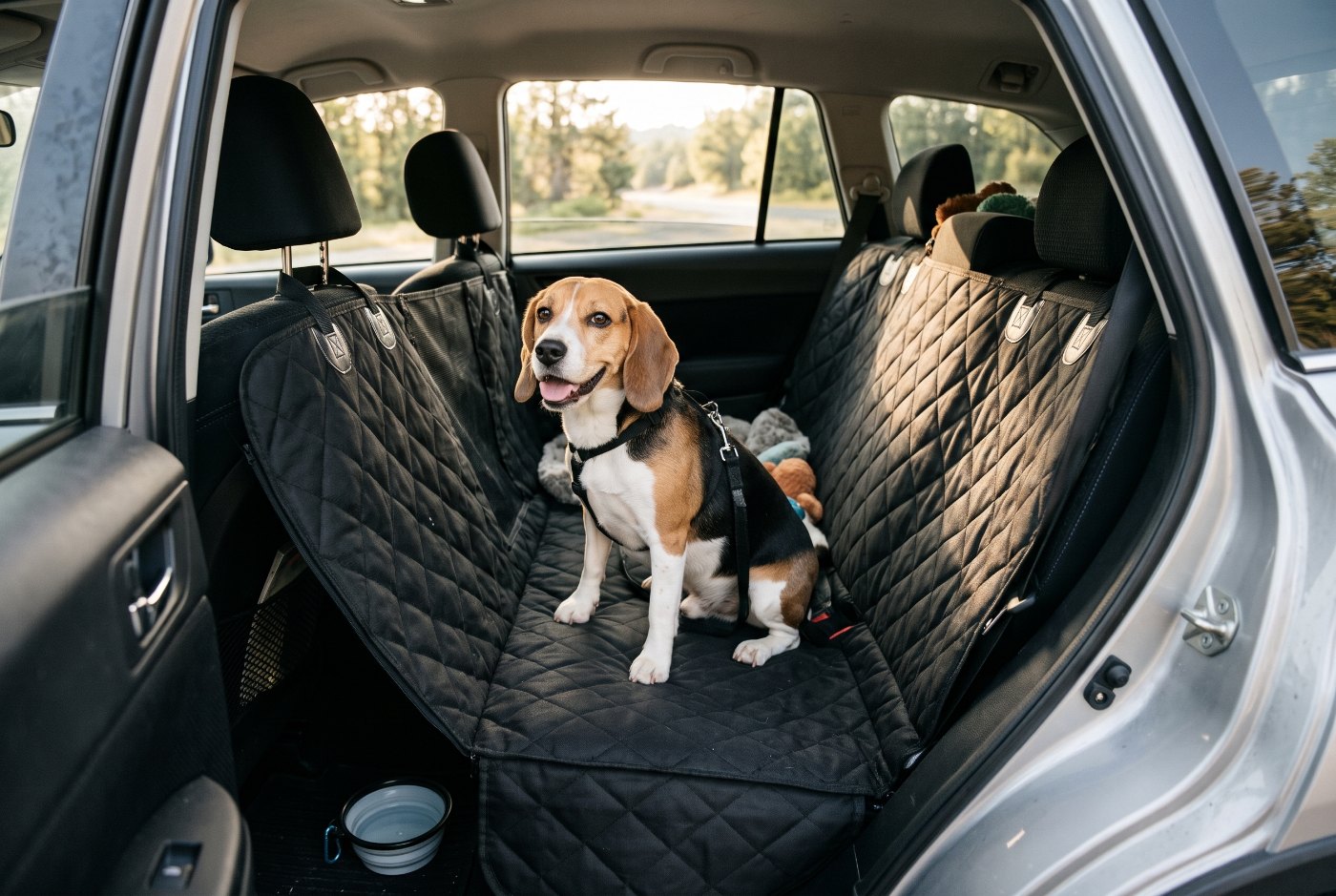 Petloox Dog Car Seat Cover for Back Seat, Waterproof Hammock for Car, SUV, Truck & Tesla