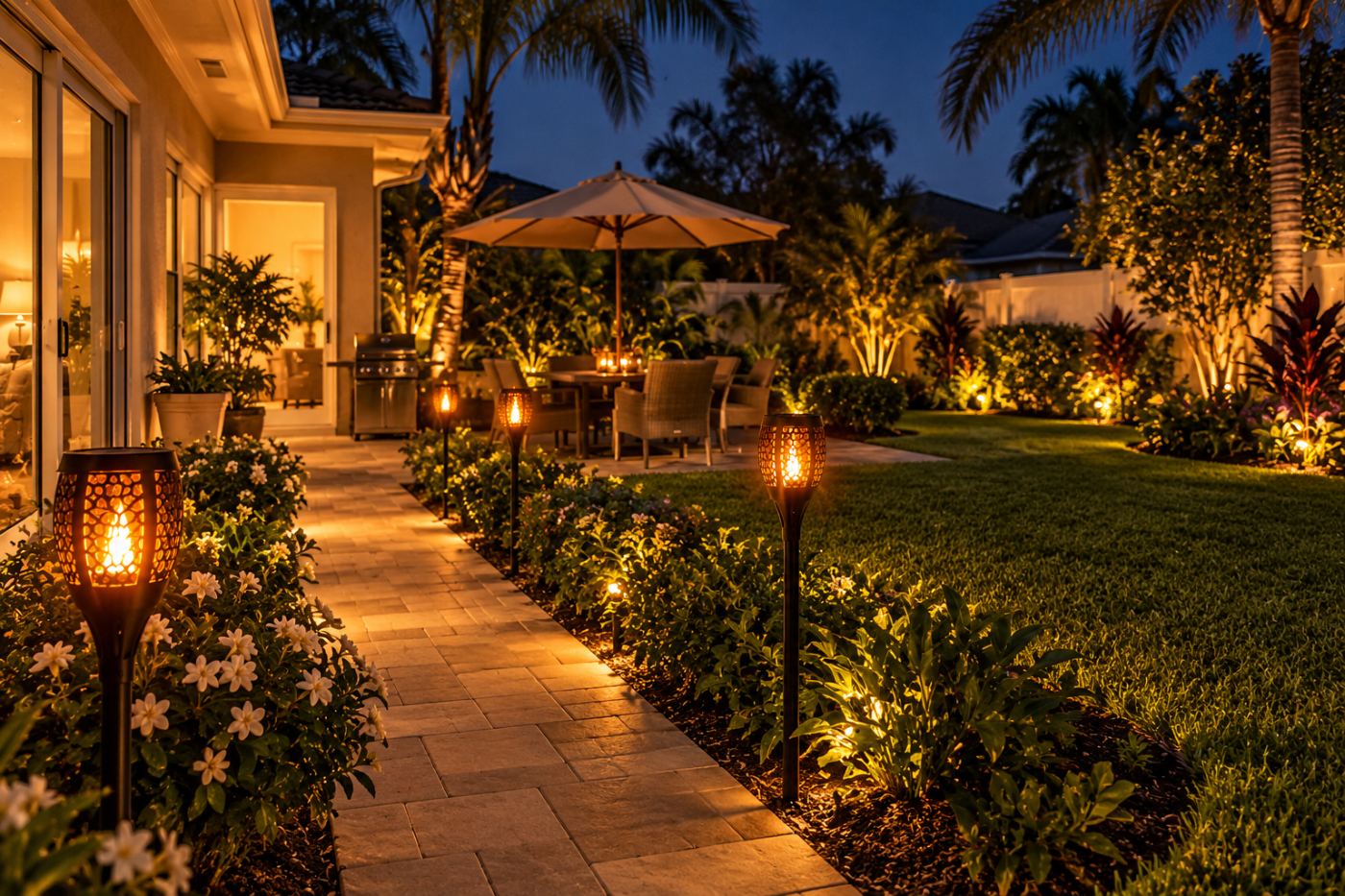 Solar Flame Torch Lights for Outdoor Decor